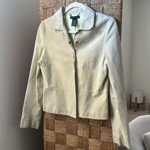 Kenneth Cole (Vintage Y2k) celadon green suede jacket, size M (GUC)